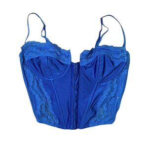 Edikted Blue Lace Tie Sheer Corset‎